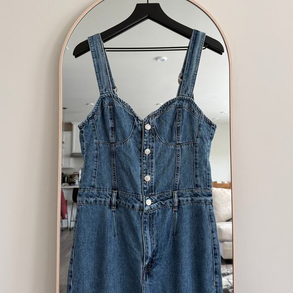 We The Free Kensington Overall Jumpsuit Blue - Picture 5 of 7